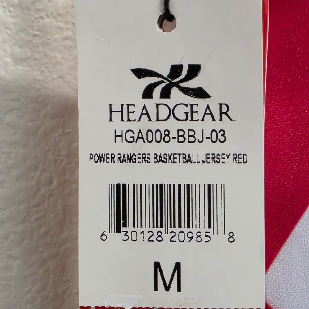 Headgear Classics Red Power Rangers Basketball Jersey Men Medium Read - Picture 5 of 6